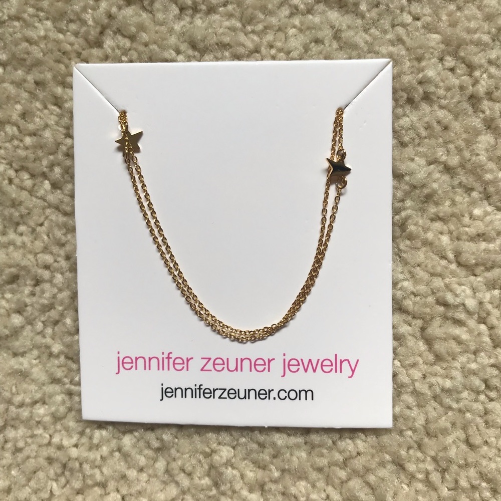Jennifer Zeuner double gold star necklace